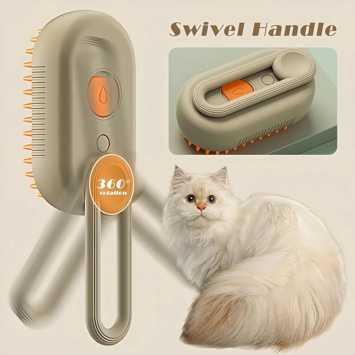 Steam Brush for Cats,Upgraded 3 in 1 Cat Steam Brush for Shedding Pet Steam Brush,Usb Rechargeable Steam Brush for Cats Dogs Hair Removal Cleaning and Massaging Grooming Brush (Coffee)